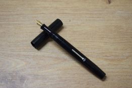 A Mabie Todd & Co Blackbird BB2 60 lever fill fountain pen in Black with clipless cap having