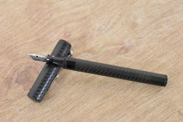 A Longdon No1010 lever fill fountain pen in chaised Black Hard Rubber having Warranted 1st Quality P