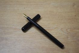 A Mabie Todd & Co Swan 200 eye dropper fill fountain pen in Black Hard Rubber with clipless cap