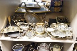 A quantity of 20th century silver-plate and metalware to include J.H. Potter Sheffield sugar bowl