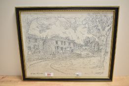 Local interest* After Jane Tyson (British 20th century) monochrome print of a pen and ink drawing '