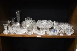 A large quantity of 20th-century cut crystal, leaded and cut glassware, to include bowls of