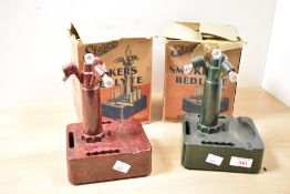 Two mid 20th-century Stesco Series bakelite Smokers Bedlytes, with original boxes, to include a deep