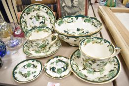A quantity of 20th century Mason's Ironstone 'Chartreuse' including side plate, teacups and