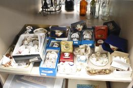 A collection of mixed miniature dolls house teawares, various to include Coalport, Spode, Newhall,
