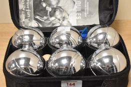 A group of six Sport Life metallic boules, housed in black case.
