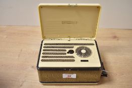 A mid 20th-century Italian G. Marconi Marconiphone P20B ‘vanity-style’ portable valve radio,