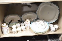 A group of 19th century blue and white porcelain part dinner wares, comprising four bowls and a