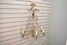 A fine late 19th-century to early 20th-century French Louis XV-style birdcage chandelier