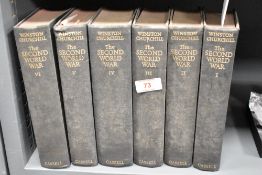 Six volumes of mid 20th-century hard back books pertaining to Winston Churchill and the Second World
