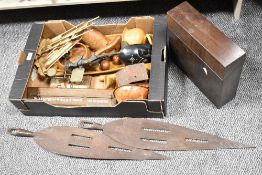 A quantity of 20th-century sundry woodwork, to include a selection of hand carved African Art,