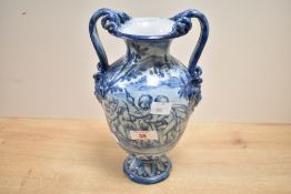 A 19th-century Italian faience/maiolica urn, in the manner of Ulisse Cantagalli (1839–1901),