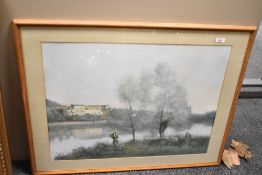 A large 20th-century framed print of 'Ville d'Avray' after Jean-Baptiste-Camille Corot (French