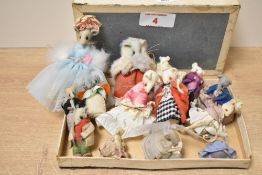 A quantity of early 20th-century handmade fabric mice, of miniature proportions, featuring an