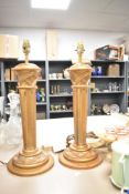 A pair of large decorative gilt 'Chelsom' table lamps, of substantial form with fluted and tracery