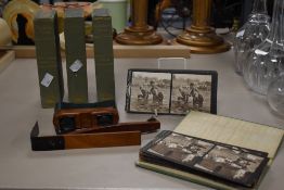 A 19th-century Sunbeam Tours Sunscope stereoscope, accompanied by a large selection of India and
