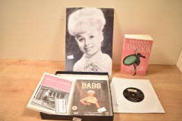 A small quantity of Barbara Windsor ephemera to include a signed photograph, Sparrows Can't Sing