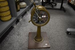 An early 20th-century Chadburns of Liverpool and London brass engine order telegraph, when the lever