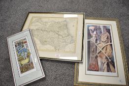 After E.H Graham (contemporary) colour print, perched barn owl on horse tac, signed and numbered