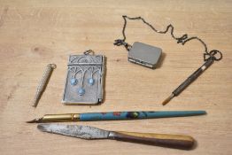 A quantity of 19th to early 20th-century miniature artists’ materials, to feature a part white metal