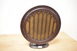 An early 20th-century British Thomson-Houston (BTH) Type E Art Deco brown bakelite cone radio