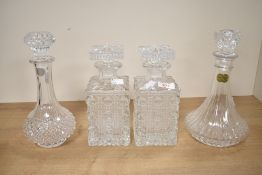 A quantity of early 20th-century cut crystal glass decanters, to include a pair of Bohemia Crystal–