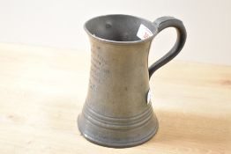 Of Liverpool interest, an early 20th-century pewter tankard, inscribed ‘University Club Liverpool,