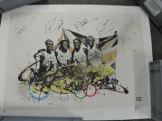 After Endless (21st century) Limited Edition Hand Embellished Print, GB Relay 2016, 84.1cm x 118.9c