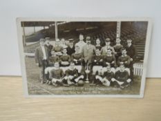 Manchester United 1st League Champions 1910-11 Black & White Postcard showing the team for Season