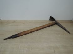 Italian Grivel Courmayeur Ice Axe, wooden shafted, length 60cm