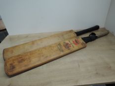 Vintage Willow Cricket Bats, Stuart Surridge & Co Ltd Twenty One, 82cm and The Austrial Star All