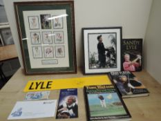 Golf Memorabilia, UK Open Player Tile, Lyle bearing signature Sandy Lyle, Volumes, Sandy Lyle To The