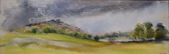 *Local Interet* Joy Grindrod (Contemporary) Oil and mixed media on canvas 'Under Loughrigg',