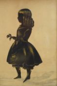 A collection of 19th Century cut paper/ pen and ink silhouette miniatures, depicting young