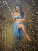 Sergi Yatsenko (UAE Contemporary) Oil on canvas 'Belly Dance', an accomplished depiction of a female