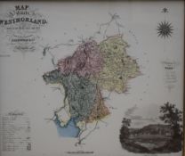 After C and J Greenwood (19th Century) Colourised map 'The County of Westmorland from an actual