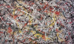 After Jackson Pollock (American 1912 - 1956) Lithograph, an abstract expressionist composition,