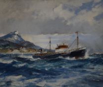 Frank Henry Mason RBA, RI (British 1875-1965) Oil on canvas, depicting Norwegian ship 'Stability' on