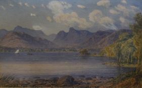 *Local Interest* William Taylor Longmire (British 1841 - 1914) Watercolour 'Grasmere', a Lake