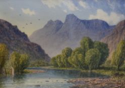 *Local Interest* William Taylor Longmire (British 1841 - 1914) Watercolour 'Langdale Pikes', the