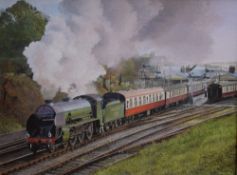 David French G.R.A (British b.1944) Acrylic on canvas '828 Storming out of Horsted Keynes', an