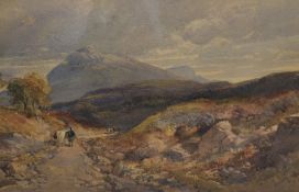 William Leighton Leitch (Scottish 1804 - 1883) Watercolour, depicting a farmer droving cattle