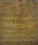 A 19th Century colourised map 'Scarborough's Map of England and Wales' depicting 'Geographical