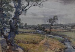 Samuel John Lamorna Birch (British 1869-1955) Watercolour 'Egremont, near Birkenhead', a rural