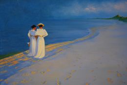 After Peder Severin Krøyer (Norwegian 1851–1909) Oil on canvas 'Summer Evening on Skagen's