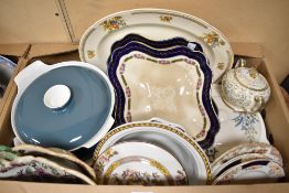 A pair of Poole Pottery 'Blue Moon' tureens, an Indian Tree tureen and another similar and a John