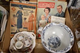A selection of vintage ephemera including a copy of Home Fashions magazine October 1917 and a