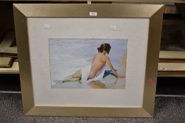 A print after Lluis Ribas titled Secret Cove mounted, framed and glazed 72cm x 63cm.