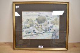 A print after Heaton Cooper entitled Sheep Dipping at Nibthwaite 1968 mounted framed and glazed