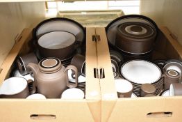 A large Hornsea Pottery 'Contrast' part dinner/tea service in two cartons to include tureens, a